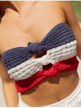 Knitted Crochet Bandeau Tube Top